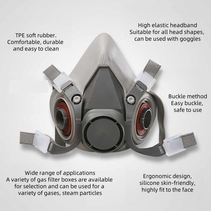 Half Face Gas Mask Dual Filter - VAULTEX - Image 6