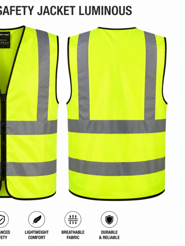 SAFETY JACKET LUMINOUS High Visibility Reflective Vest